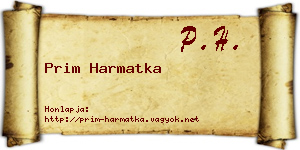Prim Harmatka névjegykártya